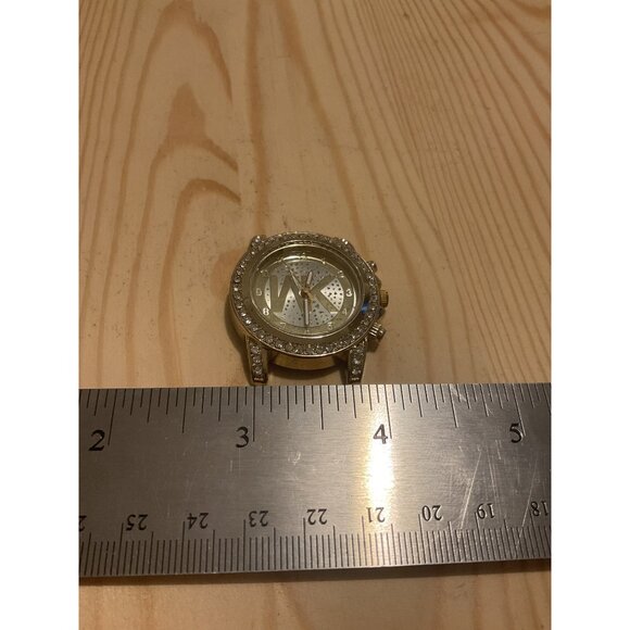Michael Kors Gold-Tone Watch Face With Rhinestone Accents & Gold and White Dial - Picture 4 of 5